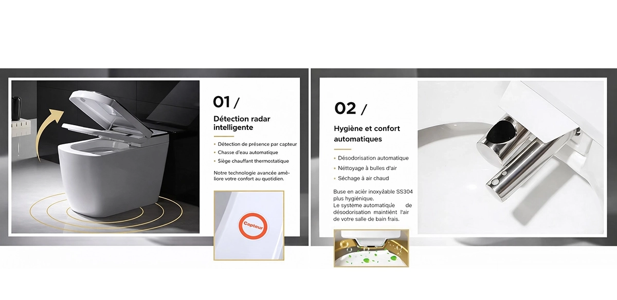 Toilette japonaise connectée lavante blanche avec siège chauffant